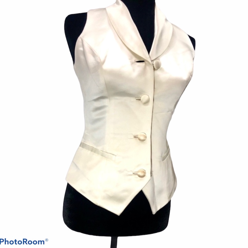 Champagne Satin Vest Petite